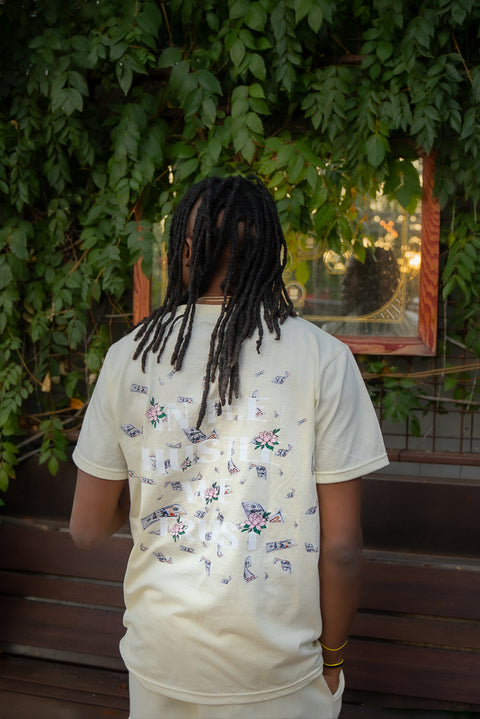 Mens T Shirt Sweatpants Cream Set