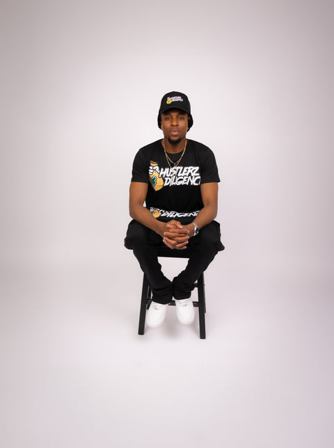 Mens T Shirt Sweatpants Black Set