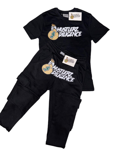 Mens T Shirt Sweatpants Black Set